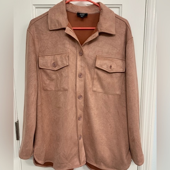 Jones New York Dusky Rose/Pink Lightweight Ultra Suede Shacket Size Medium - Picture 1 of 9